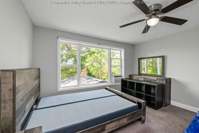 901 Evanwood Rd, Charleston, WV 25314 - bedroom with carpet flooring, ceiling fan, and baseboards