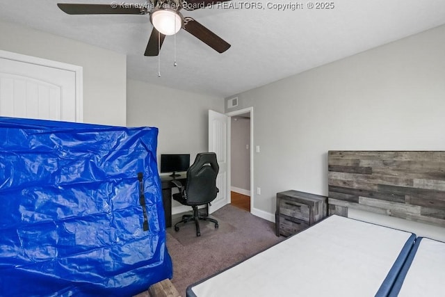901 Evanwood Rd, Charleston, WV 25314 - carpeted bedroom with ceiling fan and baseboards