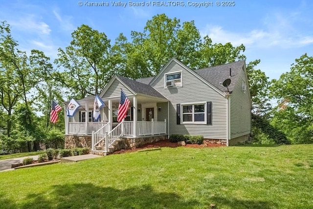 901 Evanwood Rd, Charleston, WV 25314 - view of front of house featuring a porch, a front yard, and roof with shingles