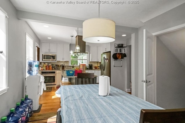 901 Evanwood Rd, Charleston, WV 25314 - dining area featuring light wood finished floors and recessed lighting