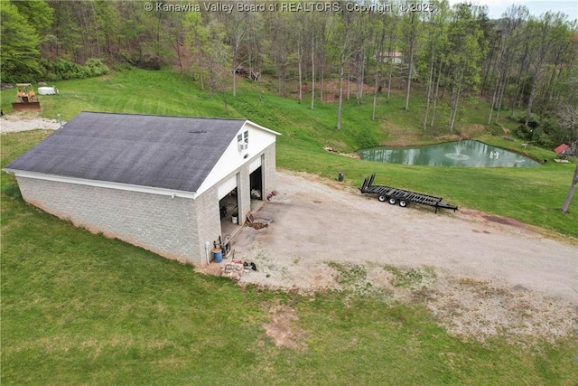 219 Deerhaven Ln, Cross Lanes, WV 25313 - drone / aerial view featuring a water view and a view of trees