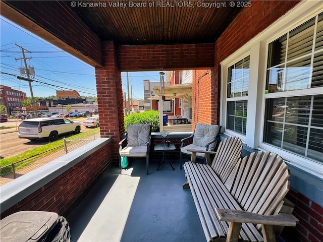 view of patio with a porch