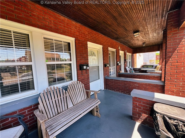 view of patio with a porch