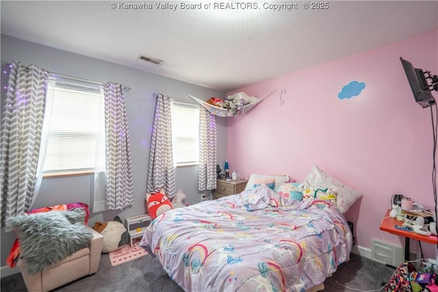 bedroom with carpet