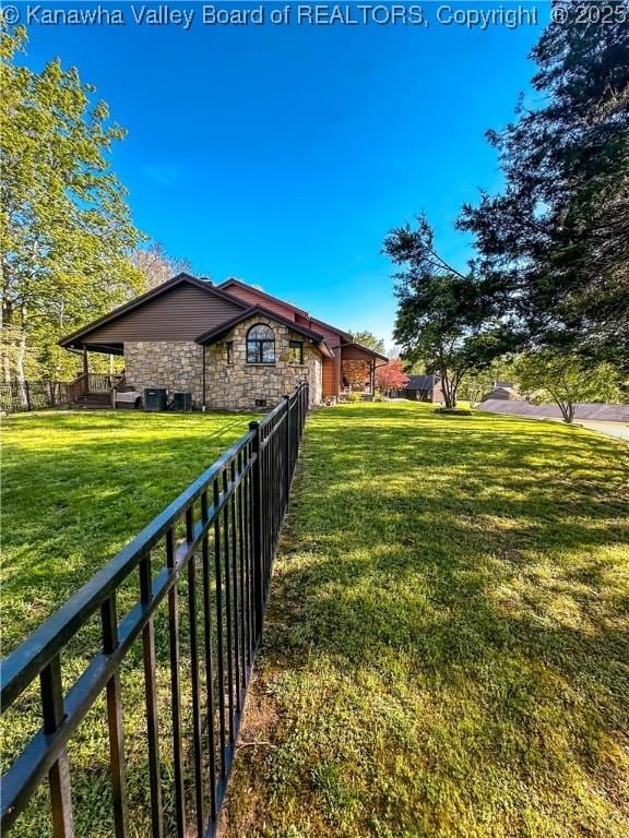 view of yard with fence
