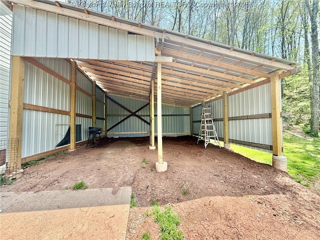 view of pole building with a detached carport