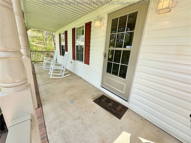 view of patio with a porch