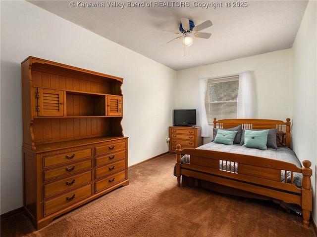 5339 Pioneer Dr, Cross Lanes, WV 25313 - carpeted bedroom featuring baseboards and ceiling fan