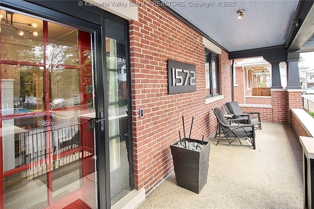 exterior space featuring covered porch