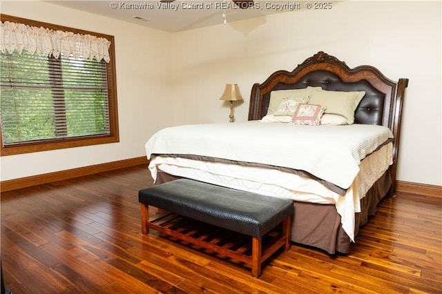 2804 Hash Ridge Rd, Barboursville, WV 25504 - bedroom featuring baseboards, visible vents, and hardwood / wood-style floors