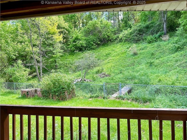 405 Crestview Dr, Charleston, WV 25302 - view of yard with a forest view and a fenced backyard