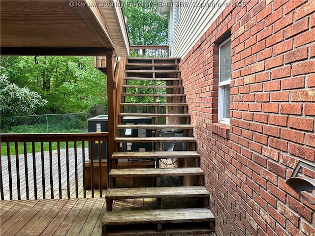 405 Crestview Dr, Charleston, WV 25302 - wooden terrace featuring stairs and fence