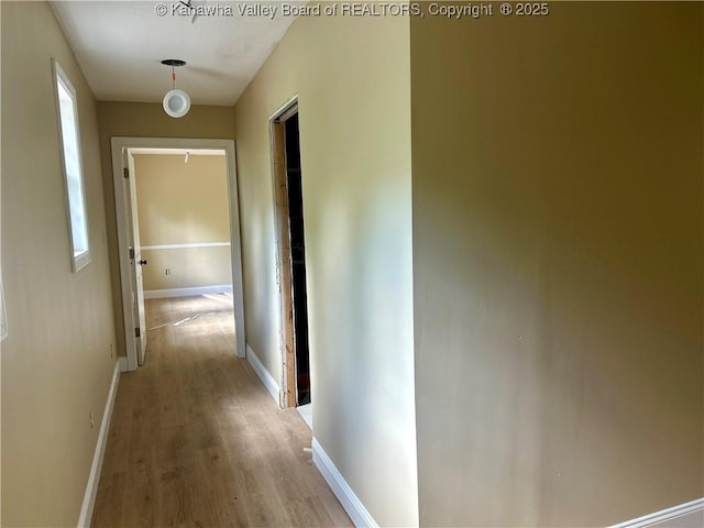 405 Crestview Dr, Charleston, WV 25302 - hallway featuring light wood-type flooring and baseboards
