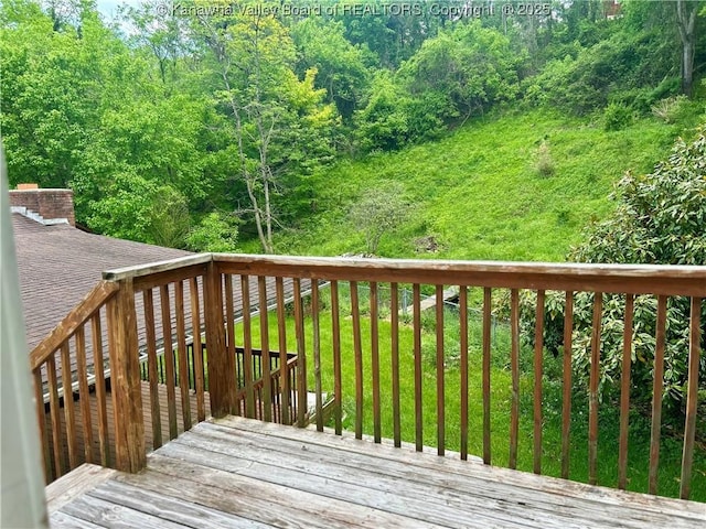 405 Crestview Dr, Charleston, WV 25302 - wooden terrace with a view of trees