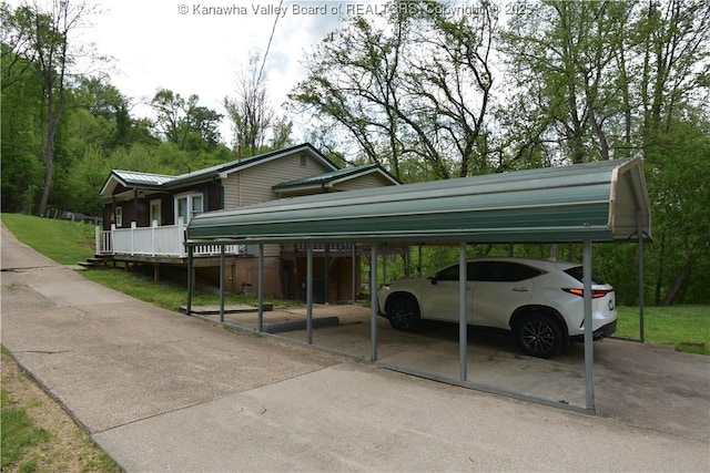 view of parking featuring a detached carport