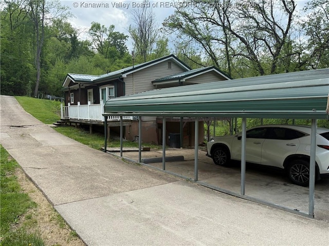 view of car parking featuring a detached carport