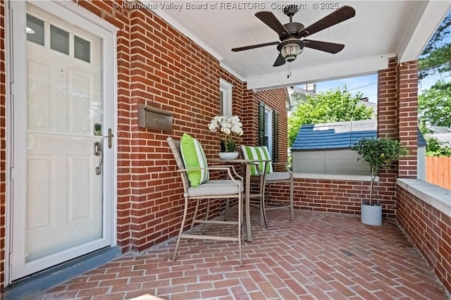 315 27th St SE, Charleston, WV 25304 - view of patio featuring a porch and a ceiling fan