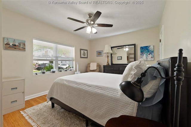 2258 Curtis Ave, Saint Albans, WV 25177 - bedroom with light wood-style floors, baseboards, and a ceiling fan