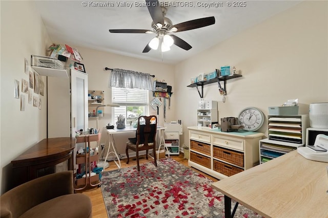 2258 Curtis Ave, Saint Albans, WV 25177 - office with ceiling fan and wood finished floors