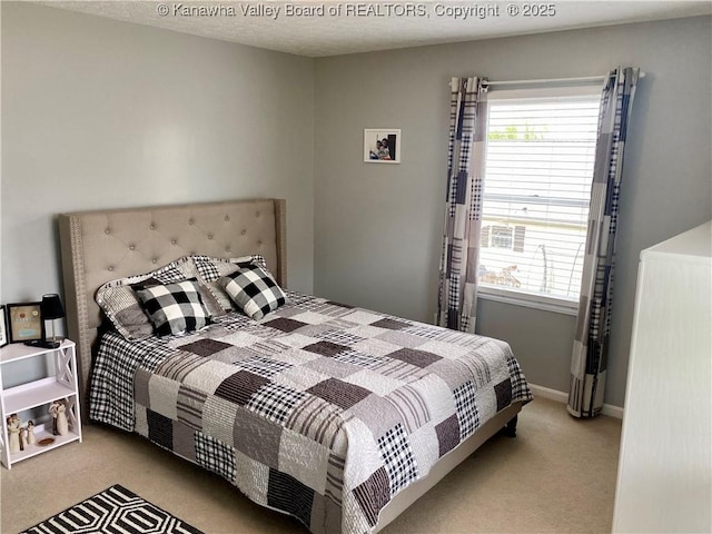 bedroom featuring multiple windows and carpet floors