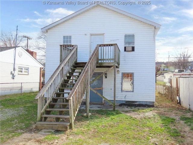 1908 Washington Ave, Saint Albans, WV 25177 - rear view of house with stairway and a wooden deck