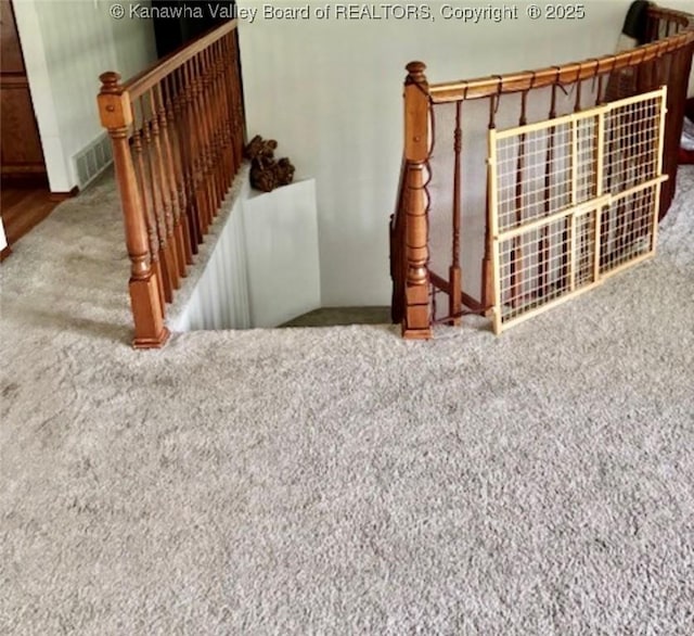 5222 Dalewood Dr, Charleston, WV 25313 - stairway featuring carpet flooring