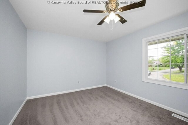 302 Charles Ct, Hurricane, WV 25526 - empty room with baseboards, carpet, and ceiling fan