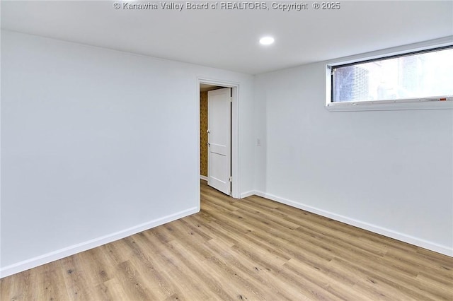 4010 Virginia Ave SE, Charleston, WV 25304 - spare room with baseboards, light wood-type flooring, and recessed lighting