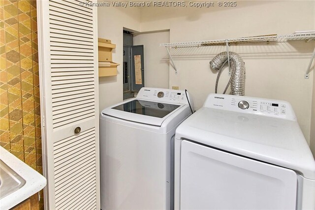 4010 Virginia Ave SE, Charleston, WV 25304 - laundry area with separate washer and dryer and electric panel