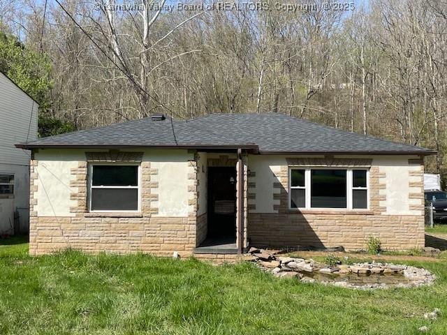 4866 Washington St W, Charleston, WV 25313 - view of front facade featuring stone siding and roof with shingles