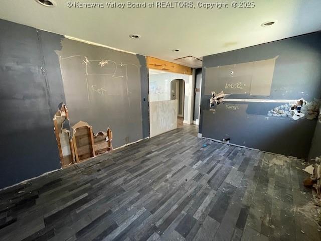 4866 Washington St W, Charleston, WV 25313 - unfurnished room featuring arched walkways and wood finished floors