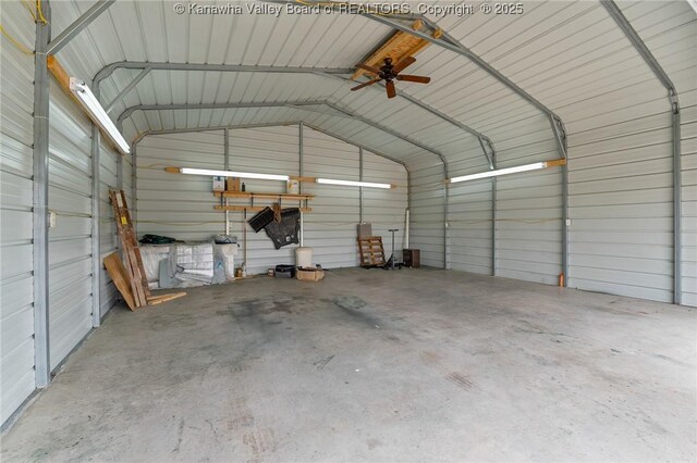 garage featuring metal wall