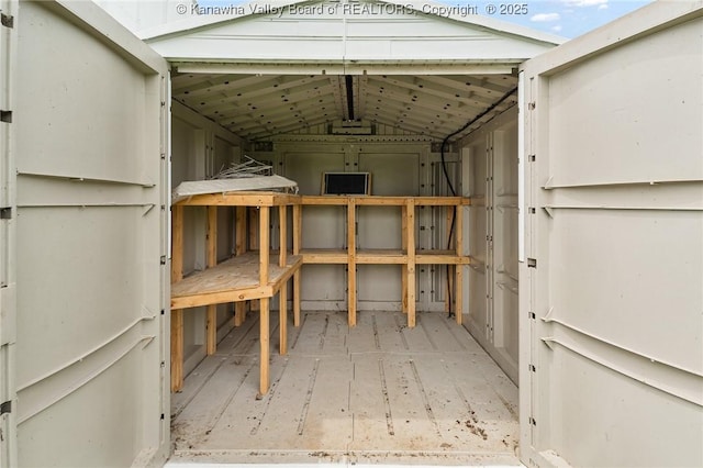 view of storage area