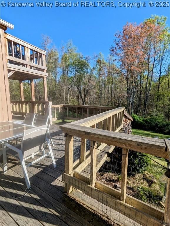 6531 Lockbridge Rd, Wv, WV 25976 - deck featuring outdoor dining area and stairs