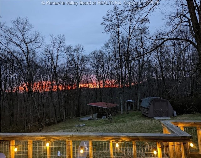 6531 Lockbridge Rd, Wv, WV 25976 - view of green lawn with a shed and an outdoor structure