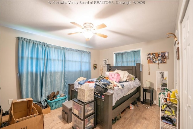 2611 Larwood Dr, Charleston, WV 25302 - bedroom featuring wood finished floors and a ceiling fan
