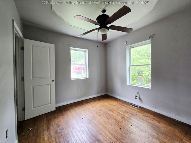 1619 Livingston Ave, Charleston, WV 25387 - empty room featuring hardwood / wood-style flooring, a ceiling fan, and baseboards