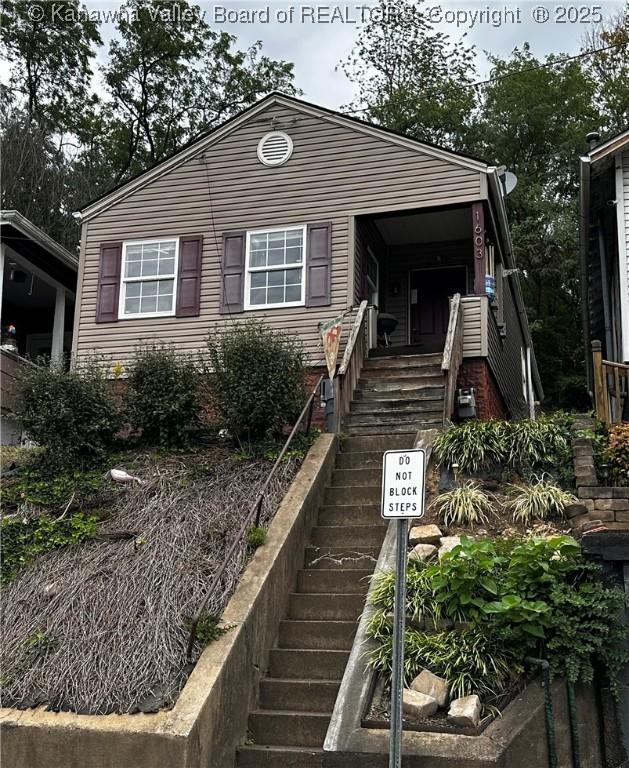1603 Frame St, Charleston, WV 25387 - view of front facade featuring stairs