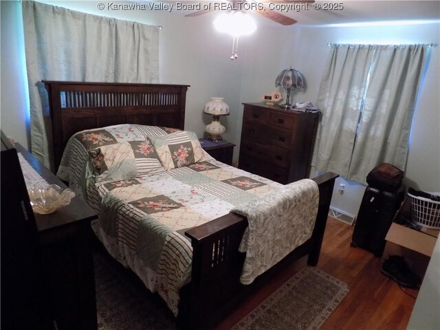 101 Ebony Dr, Cross Lanes, WV 25313 - bedroom with wood finished floors and ceiling fan