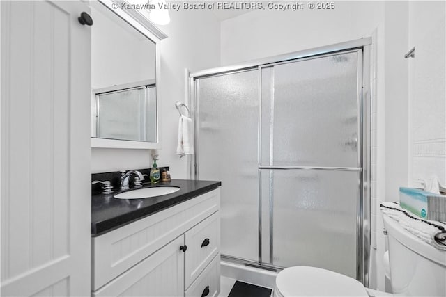 1223 Staunton Rd, Charleston, WV 25314 - full bathroom with toilet, a stall shower, and vanity