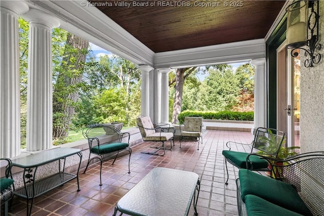1223 Staunton Rd, Charleston, WV 25314 - sunroom / solarium with view of scattered trees