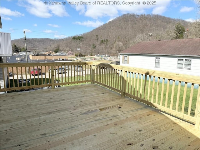202 Josephine Ave, Madison, WV 25130 - wooden terrace with a mountain view