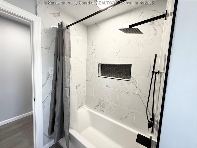 202 Josephine Ave, Madison, WV 25130 - bathroom featuring shower / tub combo with curtain