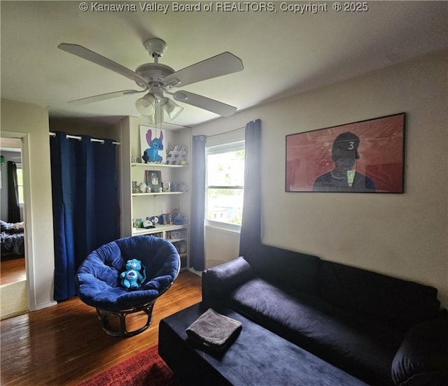 1000 Park Dr, Dunbar, WV 25064 - living room with wood finished floors and ceiling fan