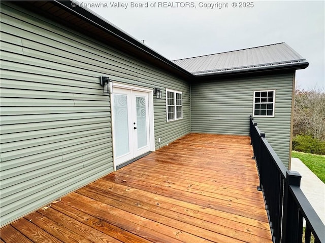 2885 Emma Rd, Given, WV 25245 - wooden terrace featuring french doors