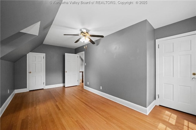 102 49th St SE, Charleston, WV 25304 - bonus room with a ceiling fan, wood finished floors, baseboards, and vaulted ceiling