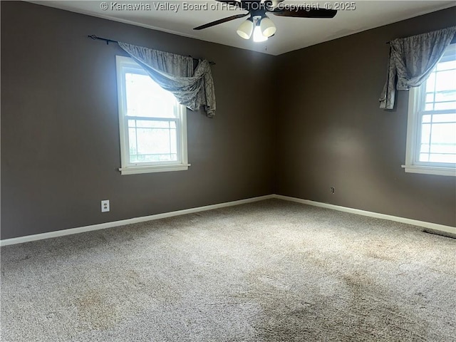 5106 Staunton Ave SE, Charleston, WV 25304 - carpeted spare room with ceiling fan and baseboards
