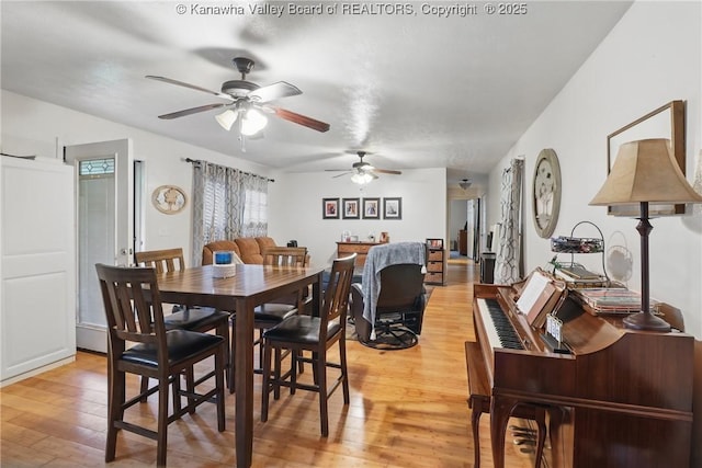 3282 Greenview Rd, South Charleston, WV 25303 - dining area with ceiling fan and light wood-style floors