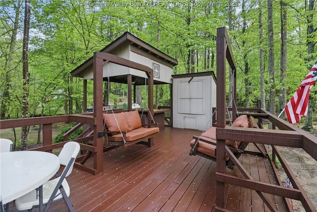 3282 Greenview Rd, South Charleston, WV 25303 - wooden terrace featuring a gazebo and outdoor dining area