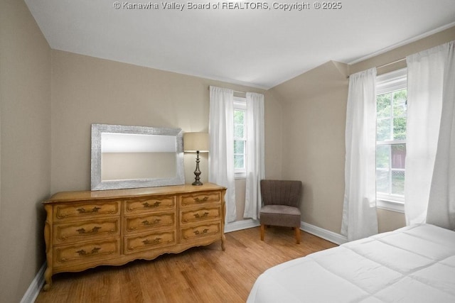 608 Kanawha Ave, Clendenin, WV 25045 - bedroom with light wood-style floors, baseboards, and multiple windows